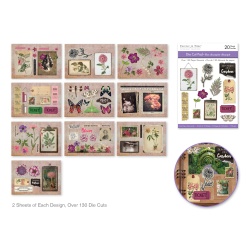 Paper Pad 4.1x5.8" Die Cut Pad 20 Sheets (2eax10designs) G) Floral Bloom"