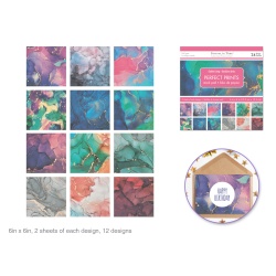 Paper Pad 6x6" Perfect Prints Stack Packs x24 Asst I) Golden Lining"