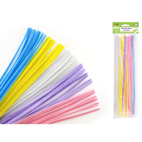 Pipe cleaners 6mmx30cm 40 pack pastel mix