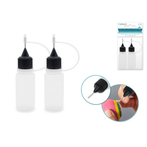 Plastic Bottles: 10ml Fine-liner Applicator Bottle 2pc Metal Tip W/cap