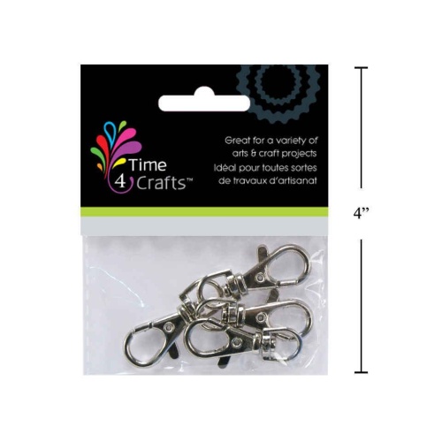 Trigger snap clip 4 pack 40mm silver