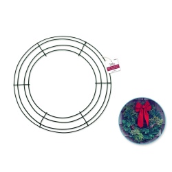 Wire Wreath Form 14 Green 4-Ring"
