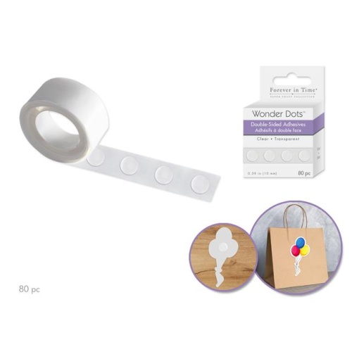 Wonder Dots: 10mm Round Double-Sided Clear Super-Tack 80pc Flat