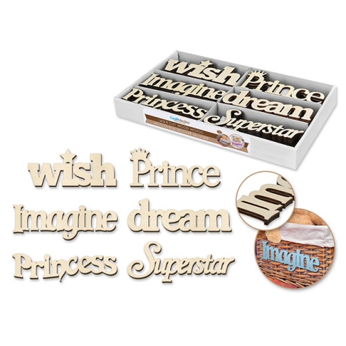 Wood Craft: 17x8cm DIY Laser-Cut Words in PDQ A) Encouragement