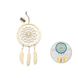 Wood Decor: 6.3x7.9" DIY Dream Catcher w/Jute Hangers"