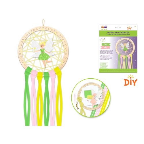 Wooden Dream Catcher Kit DIY W/Ribbon Tails B) Fairy