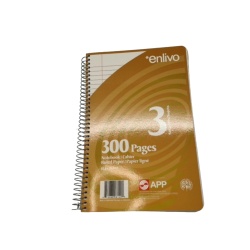 3 Subject Notebook 300 Pages Enlivo