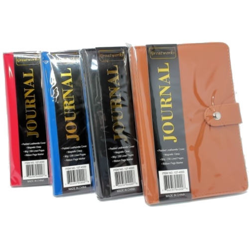 Journal Padded Leatherette Cover 256 Lined Pages Ass't Colours Greatworks