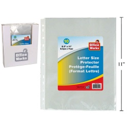Sheet protector 8.5x11 inch 10 pc office works