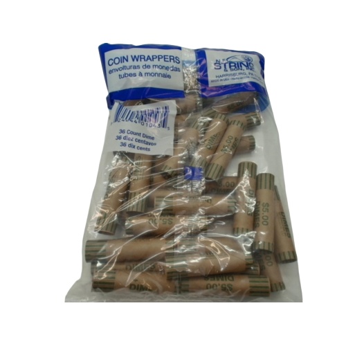$0.10 COIN ROLLERS 36/PK N.F.S PAPER