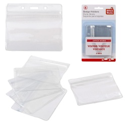 BADGE HOLDERS 6-PC HORIZONTAL B/C DESK TECH
