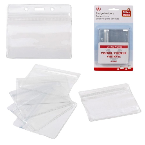 BADGE HOLDERS 6-PC HORIZONTAL B/C DESK TECH