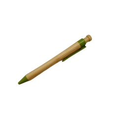 Bamboo Barrel Retractable Ballpoint Pen Blue Ink (or 4$1.00)
