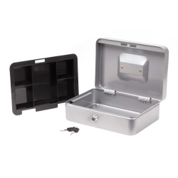 Cash Box Heavy duty grey 9.75x6.5x3 inch