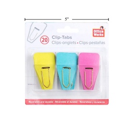 Clip Tabs 20pcs on Binder ID tab 3 Colours Office Works