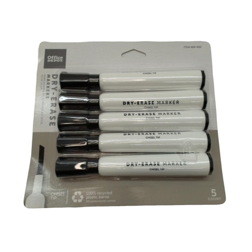 Dry Erase Markers 5pk. Black Office Depot
