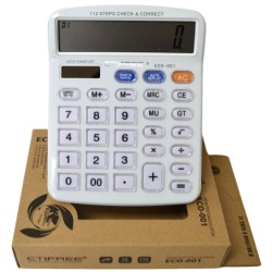 Eco-001 Calculator 12-digit Dual Power Solar & Battery