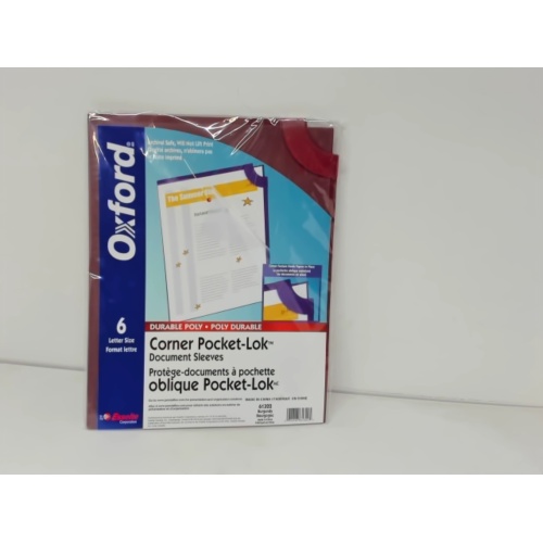 Folder Corner Pocket-Lok Burgundy 6pk. Letter Size
