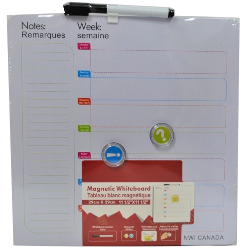 Magnetic Whiteboard 11.5x11.5 Inch With Marker