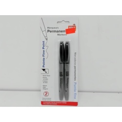 Markers 2Pk Fine Point Permanent Black color Office Works