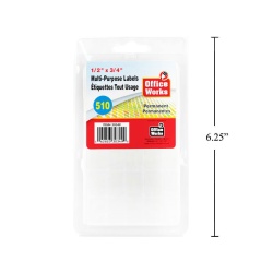 Multi-Purpose Labels, 510-pc 1/2x3/4 inch Office Works
