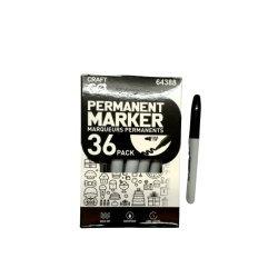 Permanent Marker 36pk. Black Fine Tip Craft Co (or $0.49ea.)