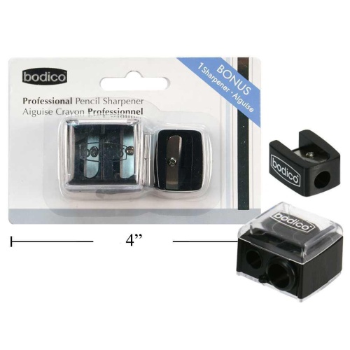 Pro Pencil Sharpener Set, Multi Sizes logo on lid Bodico