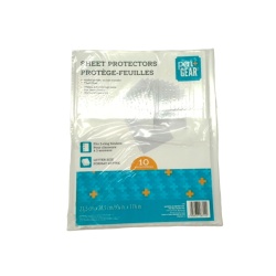 Sheet Protectors 10pk. 9-1/4 x 11-1/5" Letter Size 3 Ring Pen + Gear"
