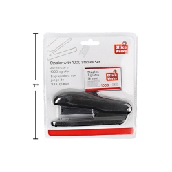 Stapler w/1000 Staples Set 26/6 Office Works