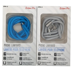 2.4ft Phone Lanyard - Adjustable strap - grey/blue