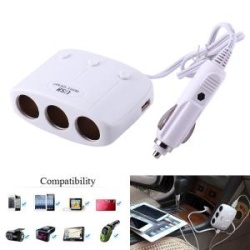 Accessory - Lighter Socket Splitter 3 Port with USB Charger