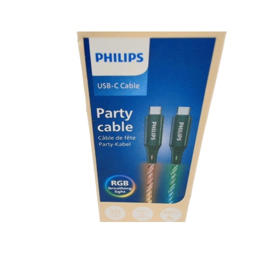 Cable - USB Type C - Type C 3ft RGB Philips