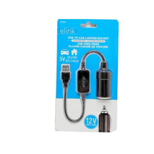 USB port to 12V car cigarette power socket converter