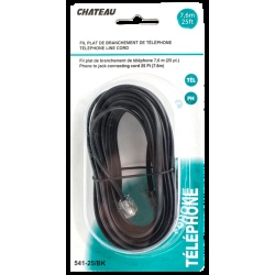 Phone Line Cord Black 25 foot