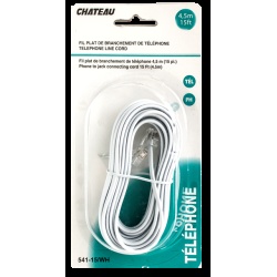 Phone Line Cord White 15 foot