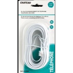 Phone Line Cord White 25 foot