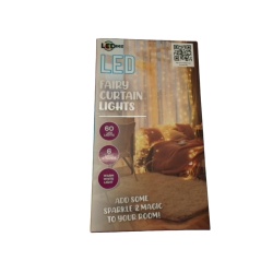 LED fairy curtain lights 60 LEDs 6 strands warm white 3 AA batteries required