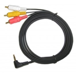 cable 3.5mm stereo 4 pole to 3 RCA video 6 foot