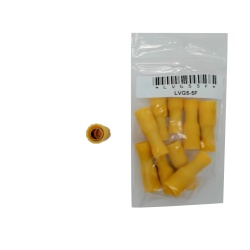Fully Insulated Female Bullet Stud Size mm: 5 / 0.195-Yellow bag of 10