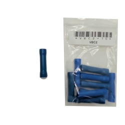 Insulated Butt Splice Crimp Terminal Blue 16-14GA bag of 10