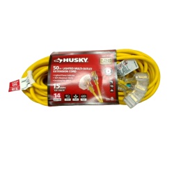 Extension Cord 50' Lighted 3 Outlet 14/3 Indoor/Outdoor Husky