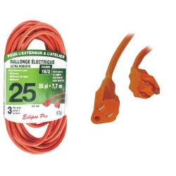 HD Grounded 25 ft electrical extension CSA orange