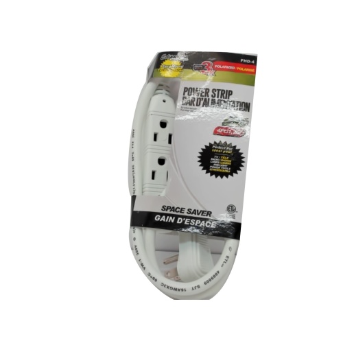 Power strip 4 foot 3 prong 3 outlet16/3