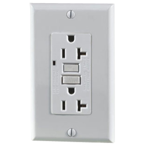 Receptacle GFI Lighted 15A white