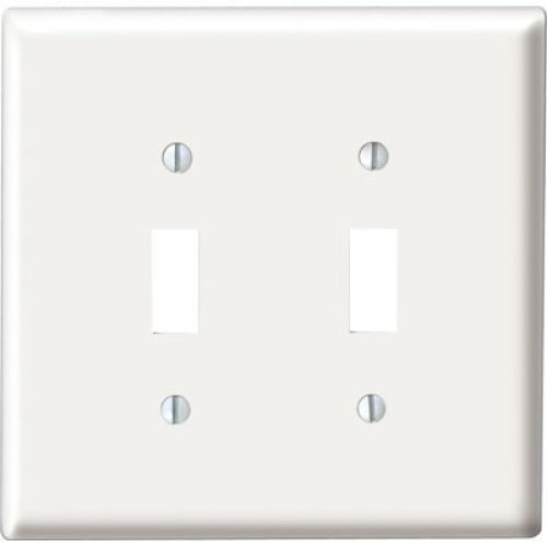 Wallplate switch 2 gang white for standard switches