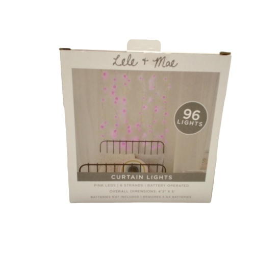 Curtain Lights Pink 96 LED 6 Strands Lele Mae