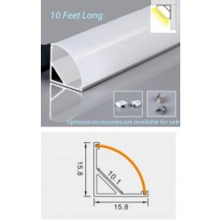 LED strip corner channel 16-16mm 6 foot long - add LED lighting to corners like quarterround