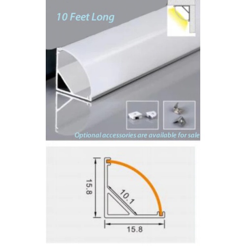 LED strip corner channel 16-16mm 6 foot long - add LED lighting to corners like quarterround