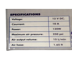Air compressor 250PSI portable with cig. Power adaptor