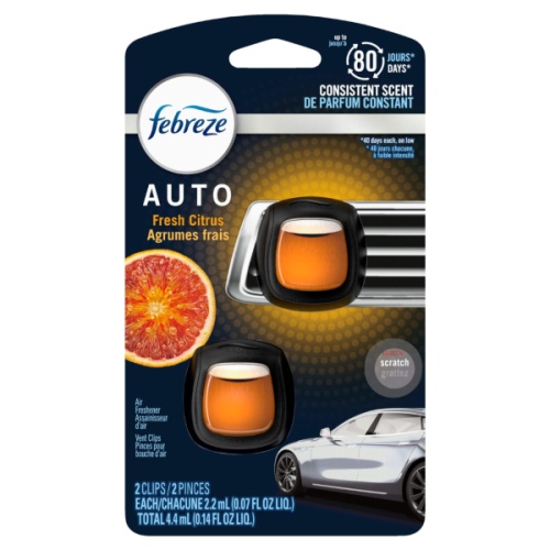 Air Freshener Fresh Citrus Febreze Car 2x2ml